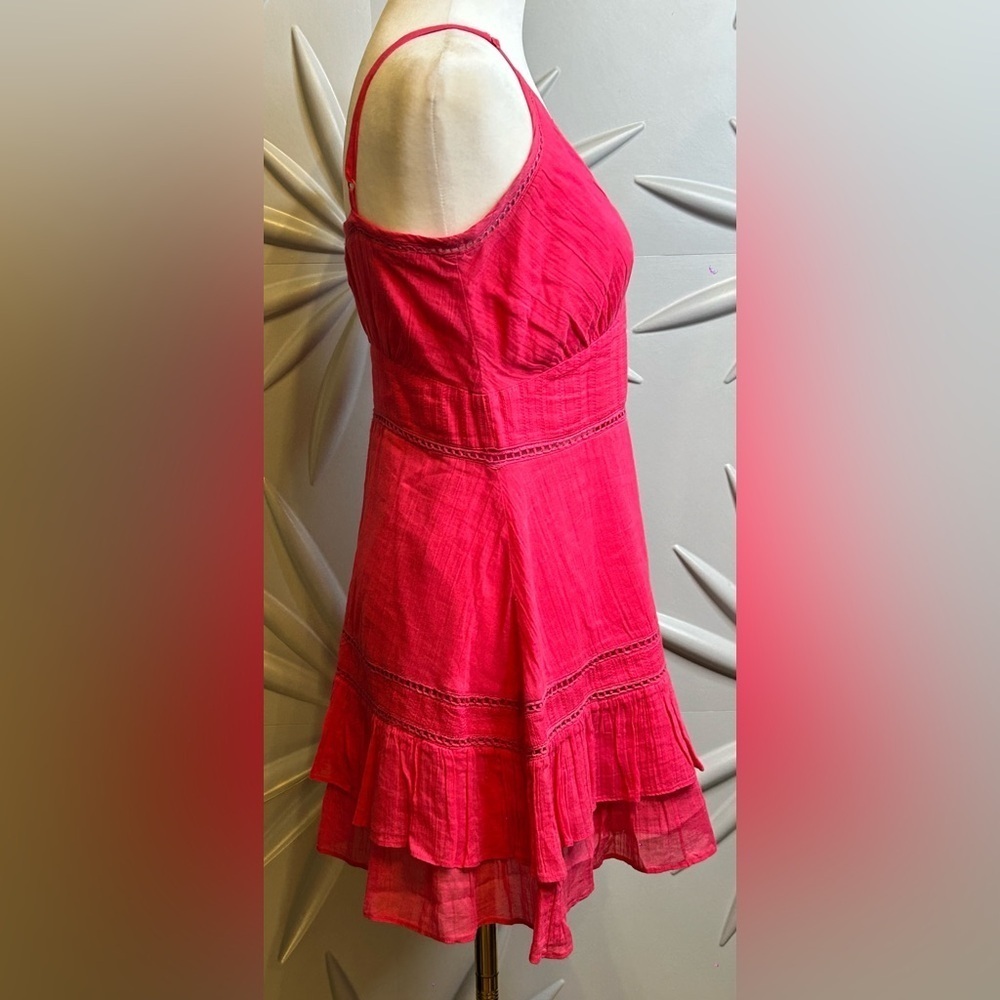 Lovers+Friends SZ S pink mini dress w/v-neck & adjustable straps, bust 36” - Picture 6 of 7